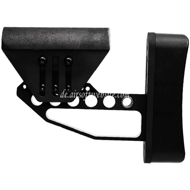 Airsoft Website Leichtgewichtiger verstellbarer Schaft (Typ 2) Geeignet für M4 M16 Serie AEG Gewehre Schwarz