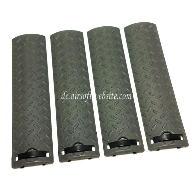 AIRSOFT WEBSITE 4 Stück Set Skidproof Texture Type Rail Cover Panel ACU Foliage Green FG