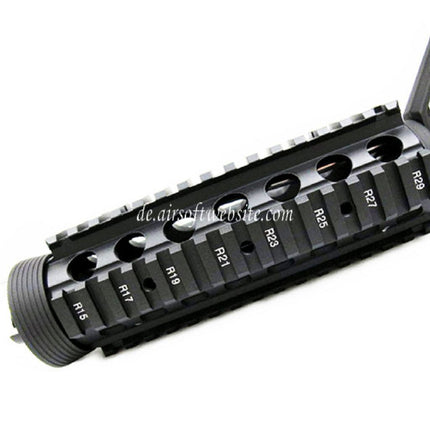 E&C CNC Aluminum RAS vordere Set Handschutz Schienen System mit 9.5 Zoll Outer Barrel Geeignet für M4CQB AEG Gewehre Airsoft Schwarz