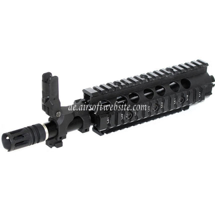 E&C CNC Aluminum RAS vordere Set Handschutz Schienen System Geeignet für SR16 M4 M16 Serie AEG Gewehre Airsoft Schwarz