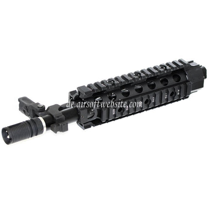E&C CNC Aluminum RAS vordere Set Handschutz Schienen System Geeignet für SR16 M4 M16 Serie AEG Gewehre Airsoft Schwarz