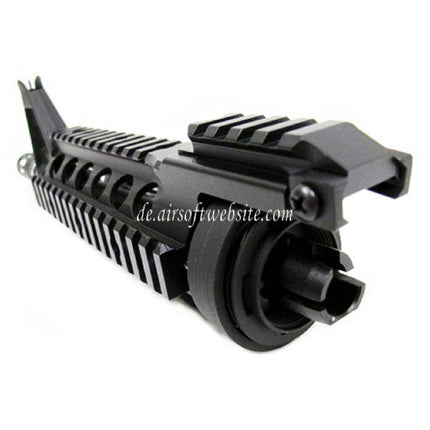E&C CNC Aluminum RIX RAS vordere Set Handschutz Schienen System mit 9.5 Zoll Outer Barrel Geeignet für M4 M16 Serie AEG Gewehre Airsoft Schwarz