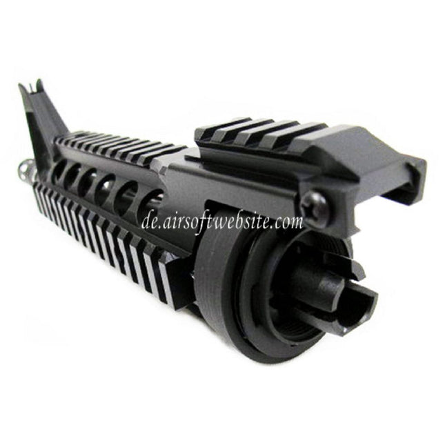 E&C CNC Aluminum RIX RAS vordere Set Handschutz Schienen System mit 9.5 Zoll Outer Barrel Geeignet für M4 M16 Serie AEG Gewehre Airsoft Schwarz