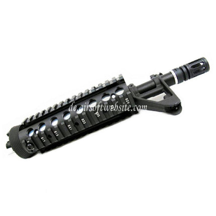 E&C CNC Aluminum RIX RAS vordere Set Handschutz Schienen System mit 9.5 Zoll Outer Barrel Geeignet für M4 M16 Serie AEG Gewehre Airsoft Schwarz