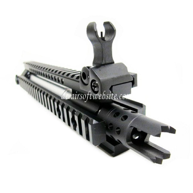 E&C CNC Aluminum MK110 RAS vordere Set Handschutz Schienen System mit 9.5 Zoll Outer Barrel Geeignet für M4 M16 M4A1 Serie AEG Gewehre Airsoft Schwarz
