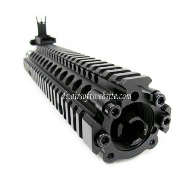 E&C CNC Aluminum M18 RAS vordere Set Handschutz Schienen System mit 9 Zoll Outer Barrel Geeignet für M4 M16 M18 Serie AEG Gewehre Airsoft Schwarz