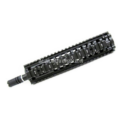 E&C CNC Aluminum M18 RAS vordere Set Handschutz Schienen System mit 9 Zoll Outer Barrel Geeignet für M4 M16 M18 Serie AEG Gewehre Airsoft Schwarz