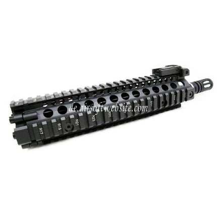 E&C CNC Aluminum M18 RAS vordere Set Handschutz Schienen System mit 9 Zoll Outer Barrel Geeignet für M4 M16 M18 Serie AEG Gewehre Airsoft Schwarz