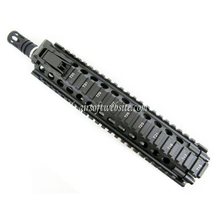 E&C CNC Aluminum M18 RAS vordere Set Handschutz Schienen System mit 9 Zoll Outer Barrel Geeignet für M4 M16 M18 Serie AEG Gewehre Airsoft Schwarz