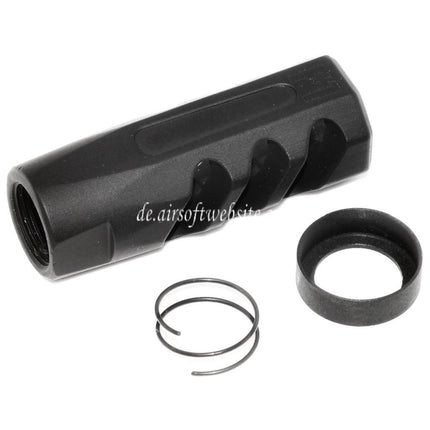 APS EMG Licensed F1 Firearms CMB Flat Faced Mündungsbremse Mündungsfeuerdämpfer Geeignet für -14mm CCW CCW Gegen den Uhrzeigersinn Lauf Gewehre Airsoft