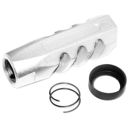 APS EMG Licensed F1 Firearms Angle Faced Mündungsbremse Mündungsfeuerdämpfer Geeignet für -14mm CCW CCW Gegen den Uhrzeigersinn Lauf Gewehre Airsoft