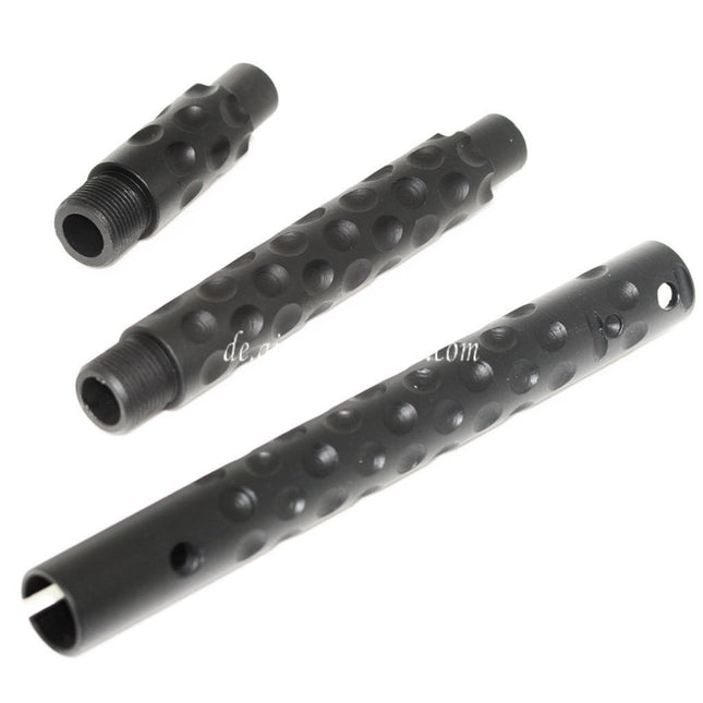 Airsoft Website 3pcs Aluminium KAC PDW Typ Äußeres Lauf verlängerungsrohr -14mm CCW Gegen den Uhrzeigersinn Gewehre Schwarz