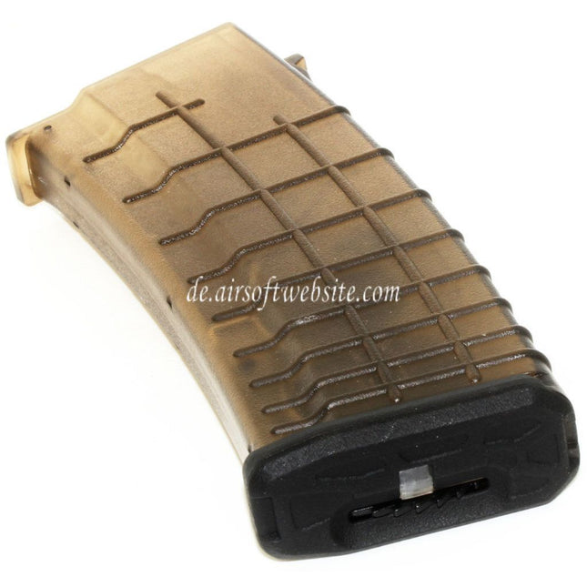 CYMA 450rd Bulgarian Waffle Hi-Cap Magazin Geeignet für AK Serie AEG Gewehre Airsoft Durchscheinend Braun