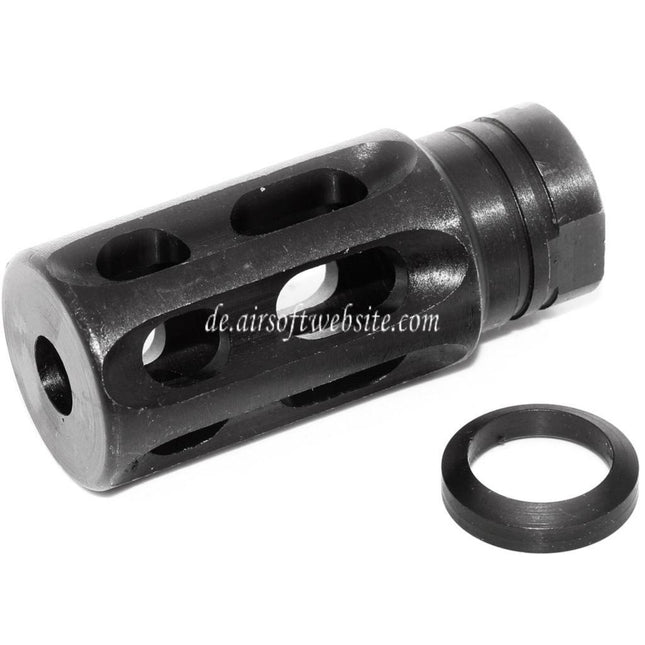 5KU Stahl Notalon Breacher Brake Mündungsfeuerdämpfer Geeignet für -14mm CCW Gegen den Uhrzeigersinn Lauf Gewehre Airsoft Schwarz