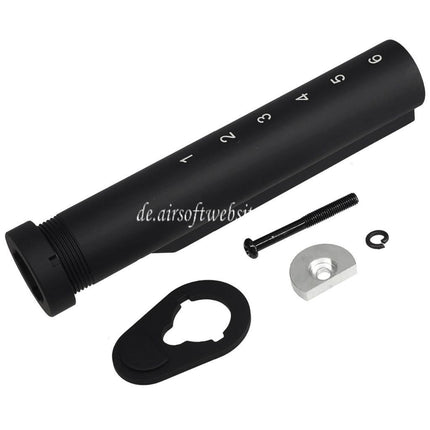 APS M4A64 Shark Stil Schaft mit Backenstücksatz Geeignet für M4 M16 Serie AEG Gewehre Airsoft Schwarz
