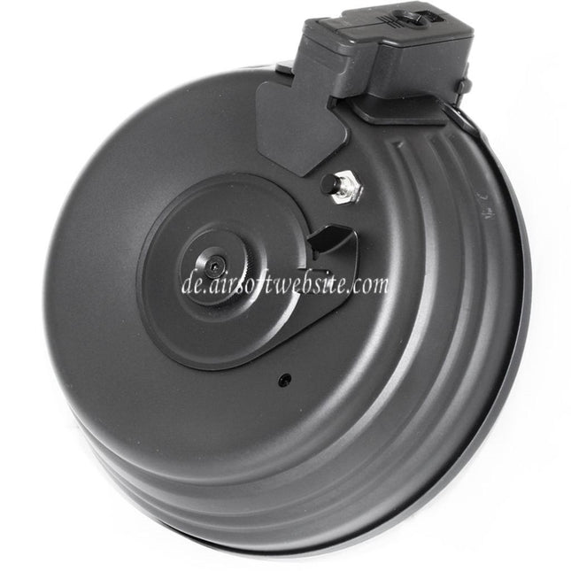 CYMA 2500rd Sheet Stahl Elektrisch Trommelmagazin Geeignet für AK Serie AEG Gewehre Airsoft Schwarz