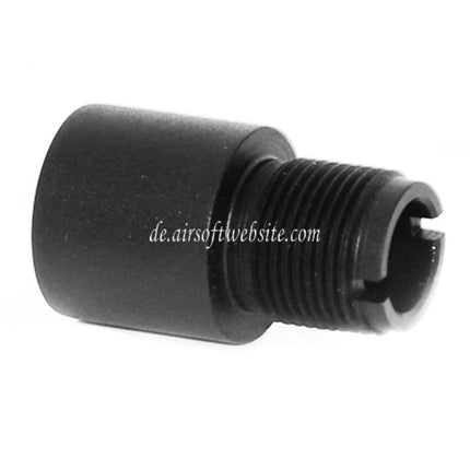 AIRSOFT WEBSITE Laufschalldämpfer Adapter (+14mm im Uhrzeigersinn bis -14mm gegen den Uhrzeigersinn) Geeignet für AEG GBB Gewehre