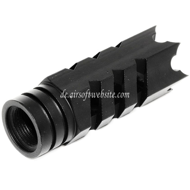 Airsoft Website 64mm Spiked Breacher Mündungsfeuerdämpfer Geeignet für -14mm CCW Gegen den Uhrzeigersinn Lauf Gewehre