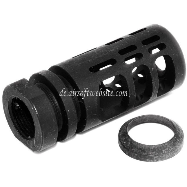 5KU Gamma 762 Typ Metal Mündungsfeuerdämpfer Geeignet für -14mm CCW Gegen den Uhrzeigersinn Lauf Gewehre Airsoft Schwarz