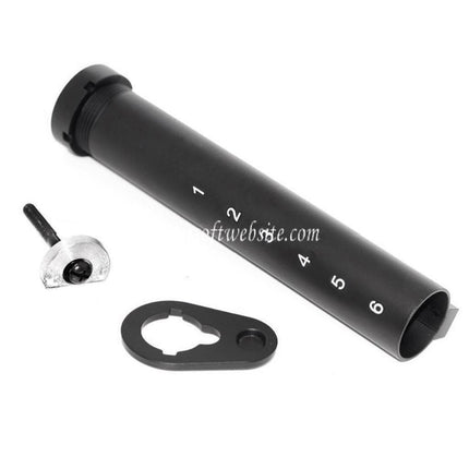 APS 6-Positions Schaft Pufferrohr Geeignet für ASR M4 M16 Serie AEG Gewehre Airsoft Schwarz
