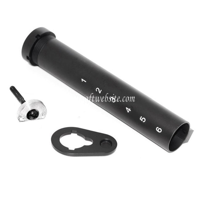 APS 6-Positions Schaft Pufferrohr Geeignet für ASR M4 M16 Serie AEG Gewehre Airsoft Schwarz