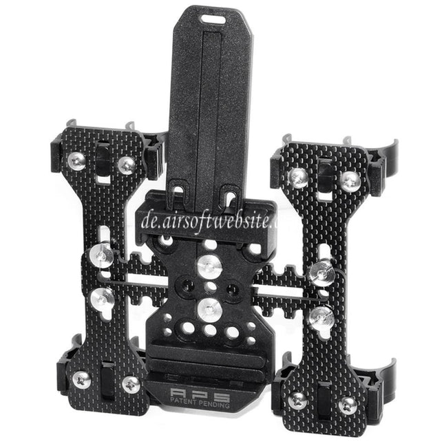 APS 2x Quad-Load Schrotpatronen Caddy System mit Gürtelschlaufe Geeignet für CAM870 Schrotflinte Schrotpatronen Schwarz