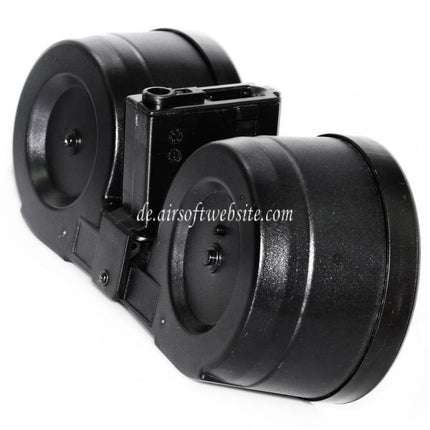 BATTLEAXE 2500rd Elektrisch Trommelmagazin C-Mag Geeignet für M4 M16 Serie AEG Gewehre Airsoft Schwarz