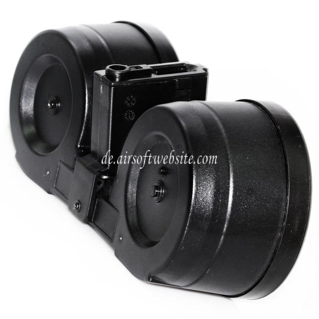 BATTLEAXE 2500rd Elektrisch Trommelmagazin C-Mag Geeignet für M4 M16 Serie AEG Gewehre Airsoft Schwarz