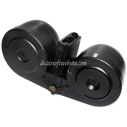 BATTLEAXE 2500rd Elektrisch Trommelmagazin C-Mag Geeignet für M4 M16 Serie AEG Gewehre Airsoft Schwarz