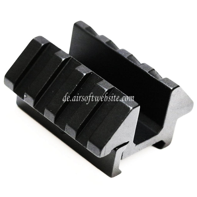 AIRSOFT WEBSITE Doppelwinkel Schienenhalterung geeignet für 20mm Schienensystemgewehre schwarz