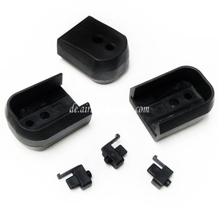 PTS 3 Stück verbesserte Pistolenstoßplatte Magazin Grundplatte Geeignet für KJW EMG Tokyo Marui Hi-Capa GBB Pistolen Magazin Schwarz