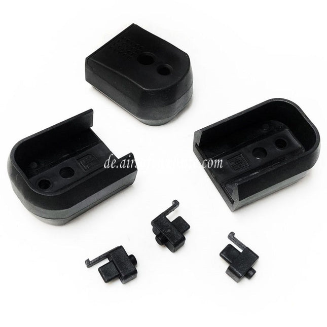PTS 3 Stück verbesserte Pistolenstoßplatte Magazin Grundplatte Geeignet für KJW EMG Tokyo Marui Hi-Capa GBB Pistolen Magazin Schwarz