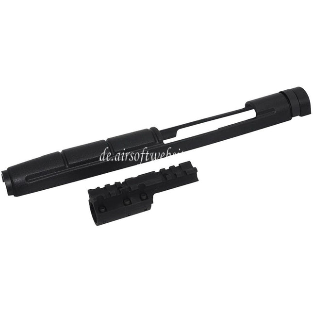 G&P 20mm Obere Schiene Lauf Obere Abdeckung Scouting Typ Zielfernrohr Montagebasis geeignet für G&P Tokyo Marui M14 Serie Gewehre Airsoft Schwarz