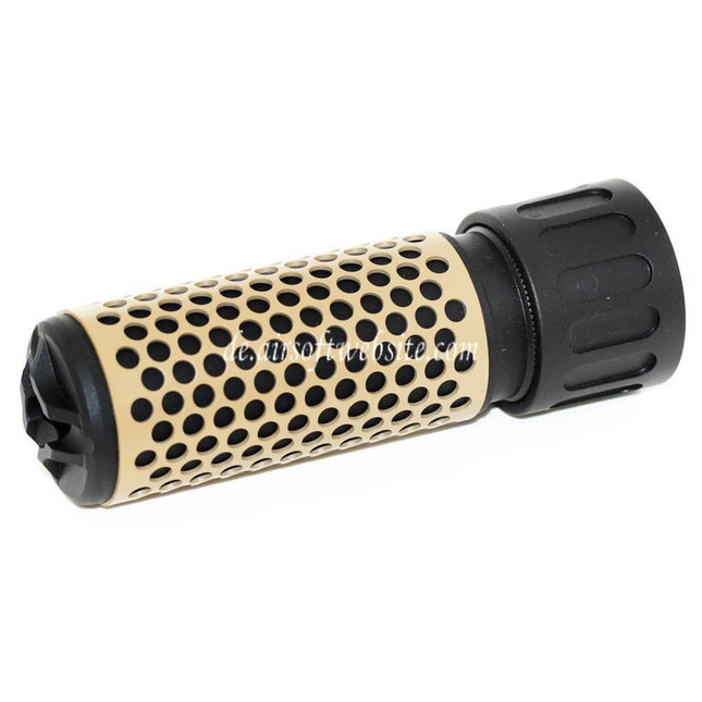 Airsoft Website 125mm 5 Zoll 5.56 Stil QDC Schalldämpfer mit Mündungsfeuerdämpfer Geeignet für -14mm CCW Gegen den Uhrzeigersinn Lauf Gewehre Airsoft Schwarz/Tan