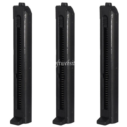 AIRSOFT WEBSITE 3pcs 11rd Magazin Geeignet für Well G295 Halbautomatische Non-Blowback M11A1 CO2 SMG Gewehre Schwarz