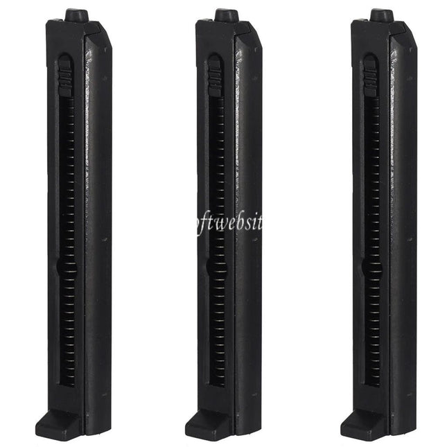 AIRSOFT WEBSITE 3pcs 11rd Magazin Geeignet für Well G295 Halbautomatische Non-Blowback M11A1 CO2 SMG Gewehre Schwarz