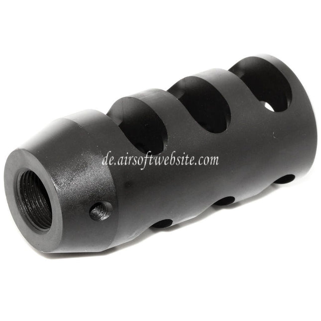 King Arms 68mm M700 Taktisch Round Mündungsfeuerdämpfer Geeignet für -14mm CCW Gegen den Uhrzeigersinn Lauf Gewehre Airsoft Schwarz