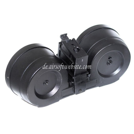 BATTLEAXE 2500rd Elektrisch Trommelmagazin C-Mag Geeignet für G36 Serie AEG Gewehre Airsoft Schwarz