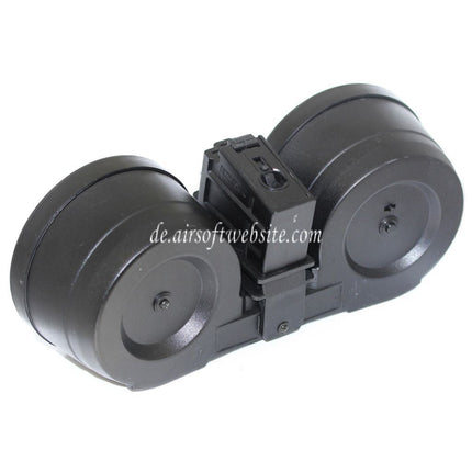 BATTLEAXE 2500rd Automatische Aufwicklung Klangsteuerung Trommelmagazin Geeignet für G36 Serie AEG Gewehre Airsoft Schwarz
