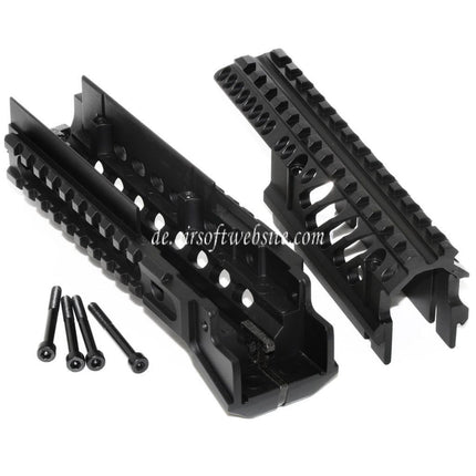 CYMA X47 Aluminum Obere Untere RIS RAS Handschutz Schienen System Geeignet für AK Serie AEG Gewehre Airsoft Schwarz