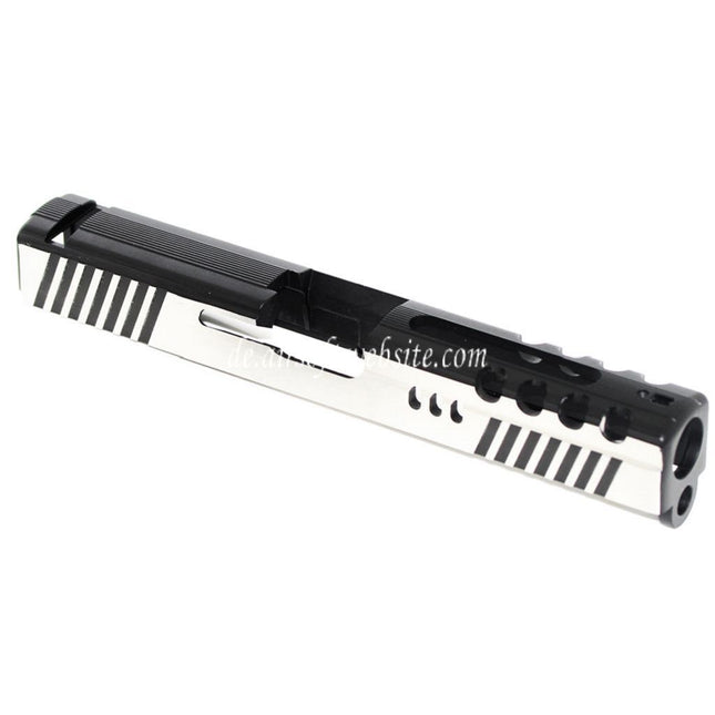 APS Aluminum DRAGONFLY D-MOD Schlitten Geeignet für APS A-CAP / Tokyo Marui G17 GBB Pistolen Airsoft Schwarz/Silver