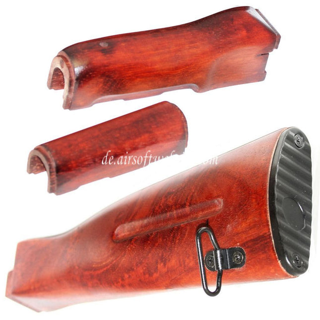 APS Handschutz und Schaftholz Kit Geeignet für APS Matrix D-Boys CYMA Golden Eagle JG Tokyo Marui AK74 Serie AEG Gewehre Airsoft