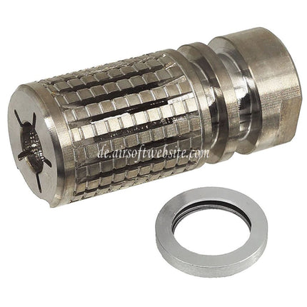 5KU Stainless Steel KAC PDW Stil TRIPLE TAP Mündungsbremse Mündungsfeuerdämpfer Geeignet für -14mm CCW Gegen den Uhrzeigersinn Lauf Gewehre Airsoft