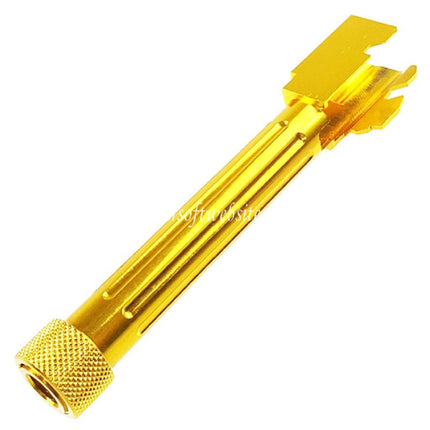 5KU CNC Aluminum Außen Lauf Typ 2 mit -14mm CCW Gewindeabdeckung gegen den Uhrzeigersinn Geeignet für Tokyo Marui G17 GBB Pistolen Airsoft Gold