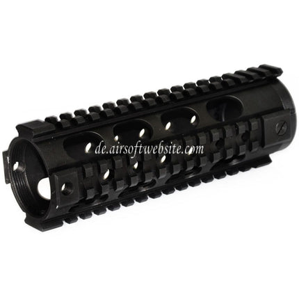 5KU 183mm Fighting Cat Karabinerlänge Free Float Handschutz 4-Seiten Schienen System Geeignet für M4 M16 Serie AEG GBB Gewehre Airsoft Schwarz