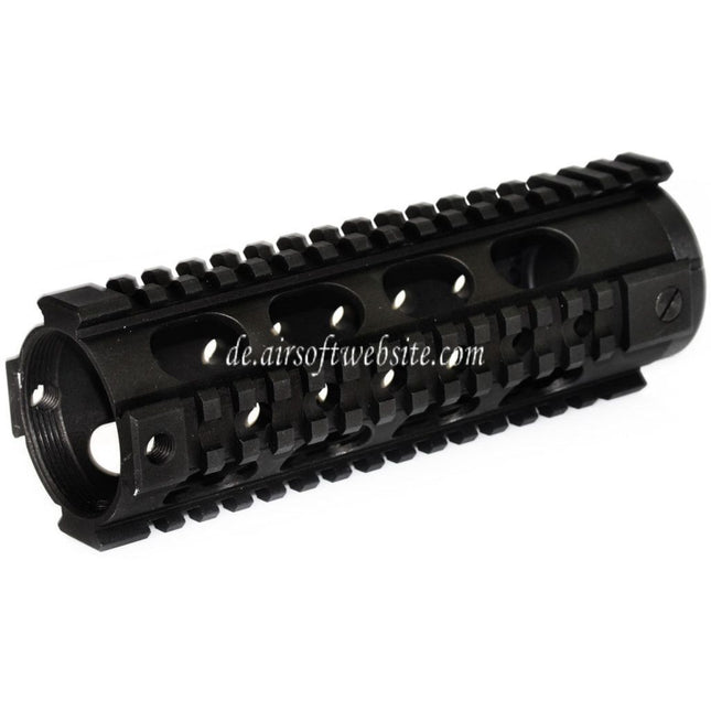 5KU 183mm Fighting Cat Karabinerlänge Free Float Handschutz 4-Seiten Schienen System Geeignet für M4 M16 Serie AEG GBB Gewehre Airsoft Schwarz