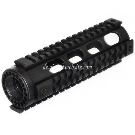5KU 183mm Fighting Cat Karabinerlänge Free Float Handschutz 4-Seiten Schienen System Geeignet für M4 M16 Serie AEG GBB Gewehre Airsoft Schwarz