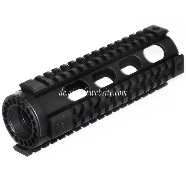 5KU 183mm Fighting Cat Karabinerlänge Free Float Handschutz 4-Seiten Schienen System Geeignet für M4 M16 Serie AEG GBB Gewehre Airsoft Schwarz