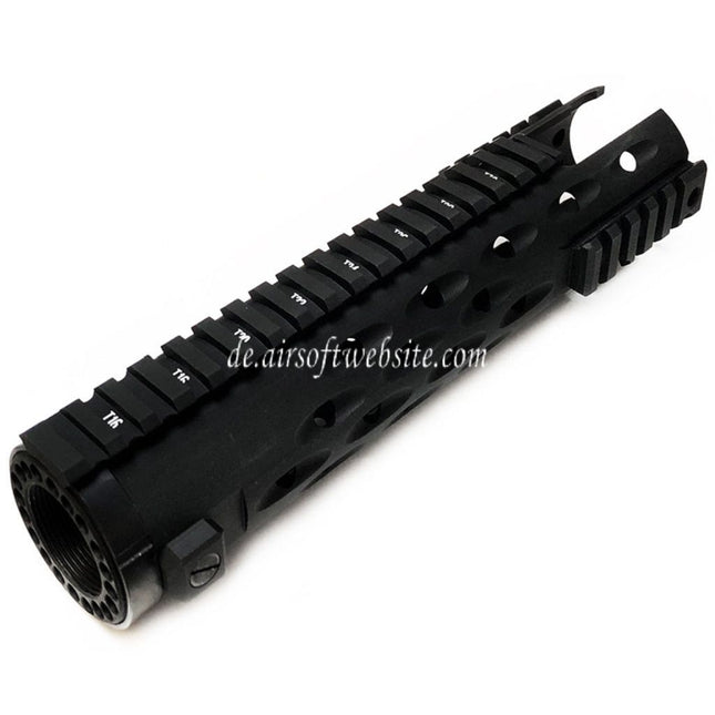 5KU 236mm TJ Competition Serie Handschutz Schienen System (Carbine CUTOUT) Geeignet für Tokyo Marui M4 M16 AEG Gewehre Airsoft Schwarz