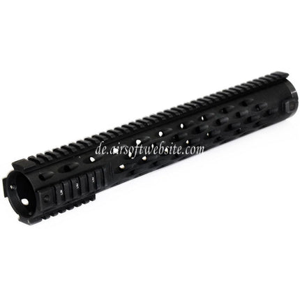 5KU 380mm TJ Competition Stil Free Float Handschutz 4-Seiten Schienen System Geeignet für M4 M16 Serie AEG GBB Gewehre Airsoft Schwarz